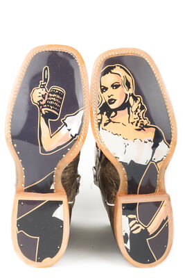 TIN HAUL TIN HAUL MENS TOASTIN' A GNARLY SHARK BEER GIRL BROWN WESTERN COWBOY BOOTS