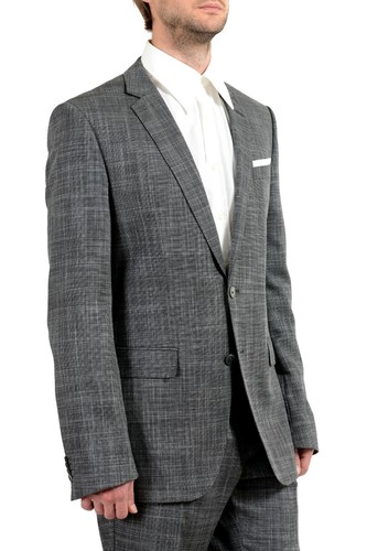 Pre-owned Hugo Boss "hutson4/gander1" Wool Multi-color Checkered Men's Suit Sz 42l 44r In Multicolor