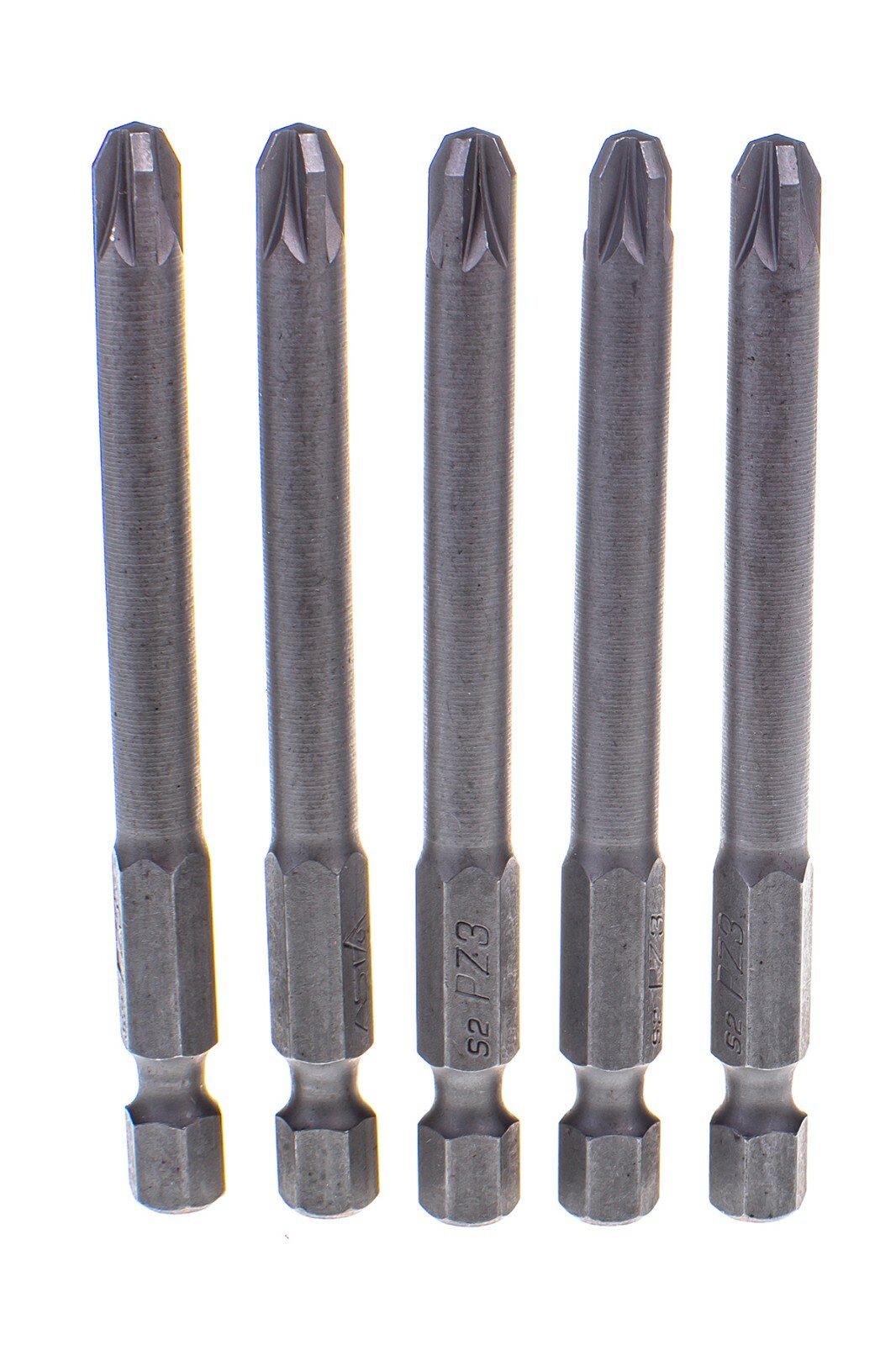 A12280 PZ3 Pozidrive 1/4" Hex Insert Bit S2 Steel 75mm Long Pack 1,2,5