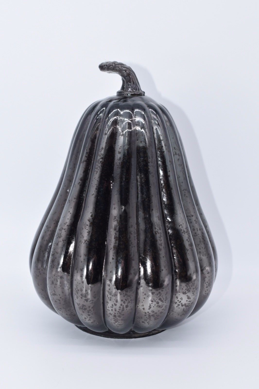 Lot of 3 Black Glass (2) Gourds  & (1) Pumpkin - Displayed Once