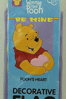 DISNEY'S Winnie the Pooh Be Mine OUTDOOR FLAG Valentine Collect Hearts 28x40 NEW