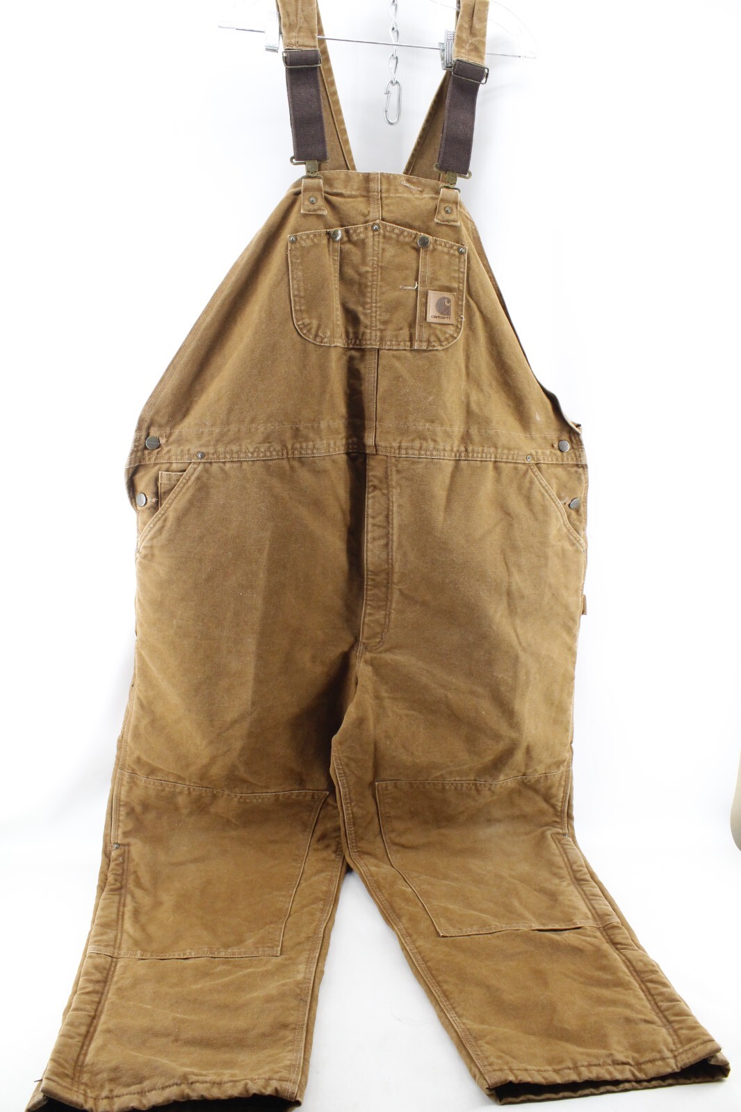 Carhartt Duck Insulated Quilt Lined Bib Overalls Mens 50x32 Carhartt Duck Insulated Quilt Lined Bib Overalls Mens 50x32