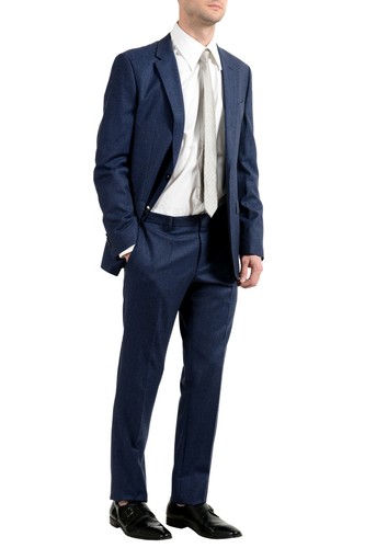Pre-owned Hugo Boss "novan5/ben2" Men's 100% Wool Blue Plaid Two Button Suit