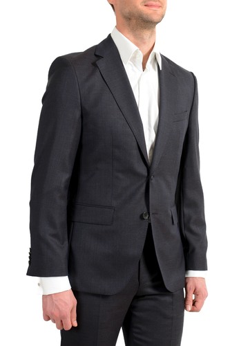 Pre-owned Hugo Boss Men's "johnstons5/lenon1" Regular Fit Blue 100% Wool Two Button Suit