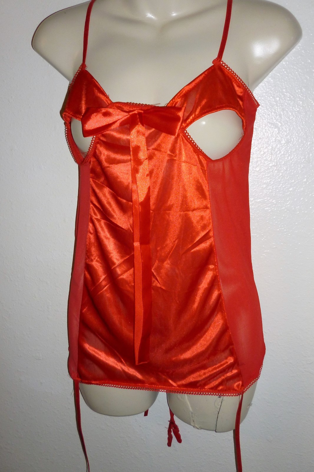 New! Sheer Red Holiday Intimate Sz  XL Babydoll Teddy Lingerie Matching Panties