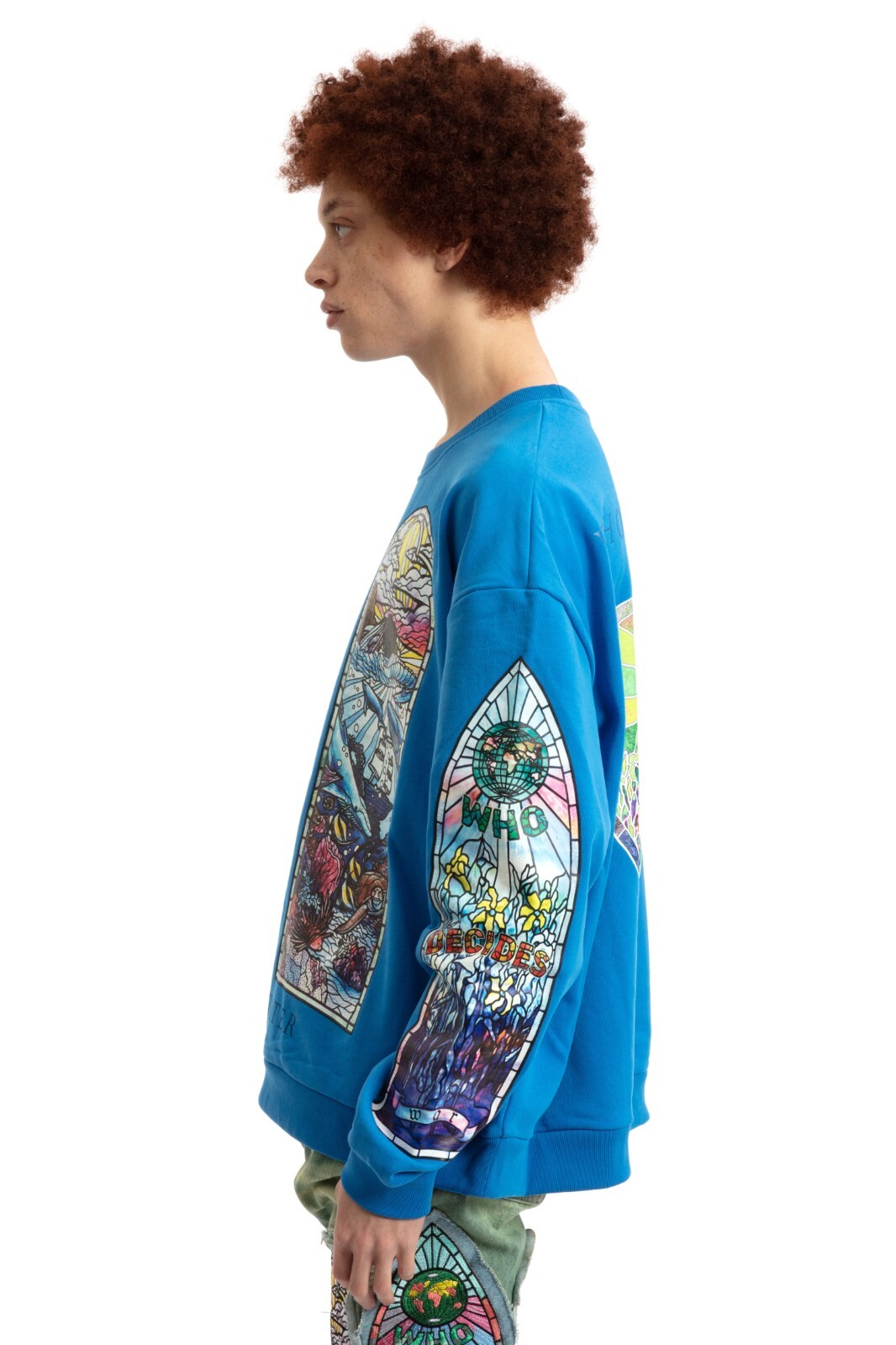 Pre-owned Who Decides War Sandy Land Pullover Sweatshirt In Blue Size Medium