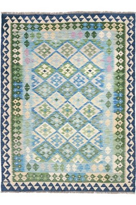 NavaRugs Kelim Teppich 198x148cm Afghan Handgewebt Orientteppich Wolle Kilim Rug