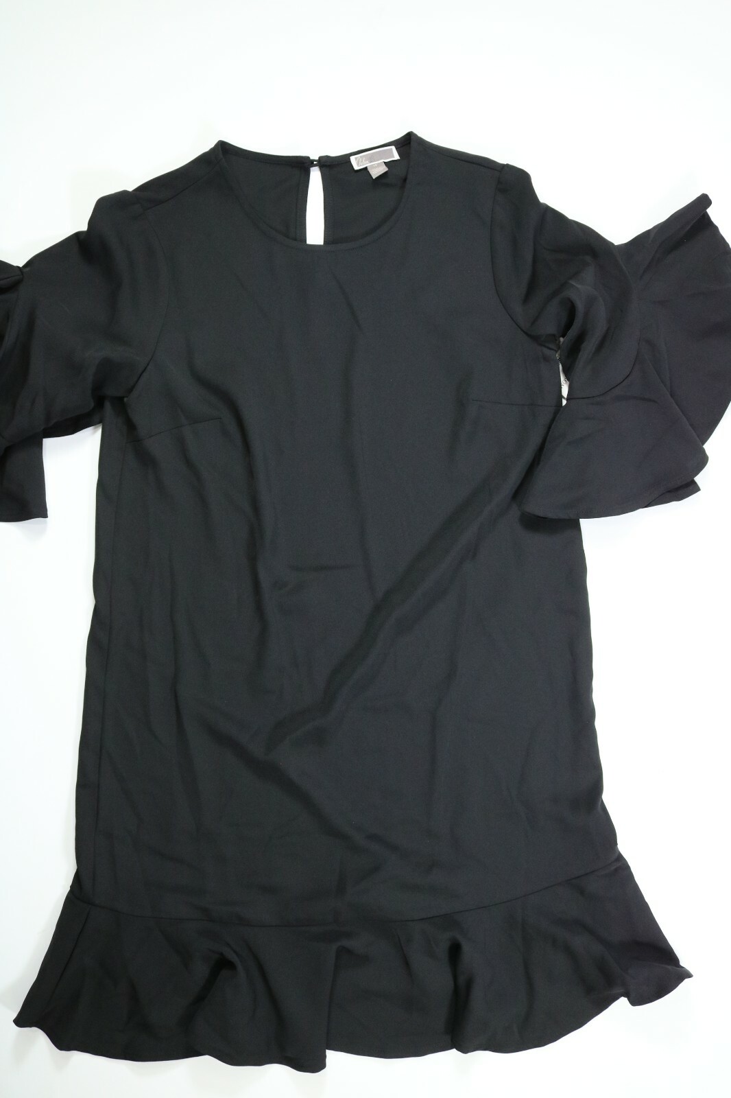 Women's Chelsea28 Black 2/4 Ruffle Sleeve Dress XS NEW!