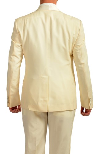Pre-owned Dolce & Gabbana Men's "martini" Ivory Silk Wool Tuxedo Suit Us 44r It 54r In White