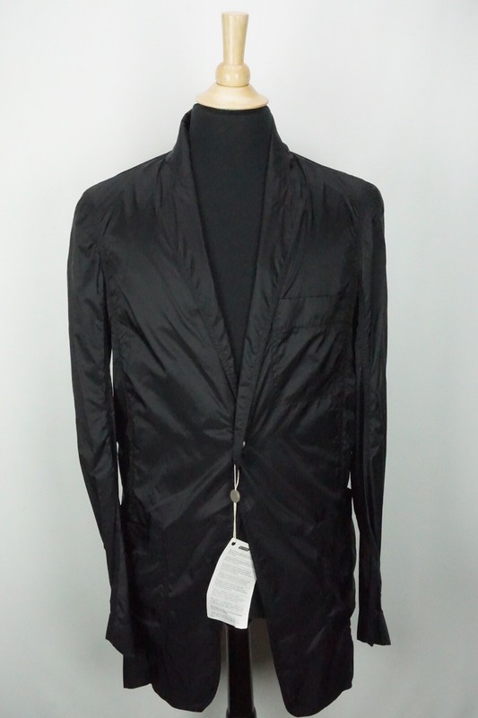 Rick Owens Darkshadow Polyamide Black Light Sport Coat Jacket Sz S BRAND NEW