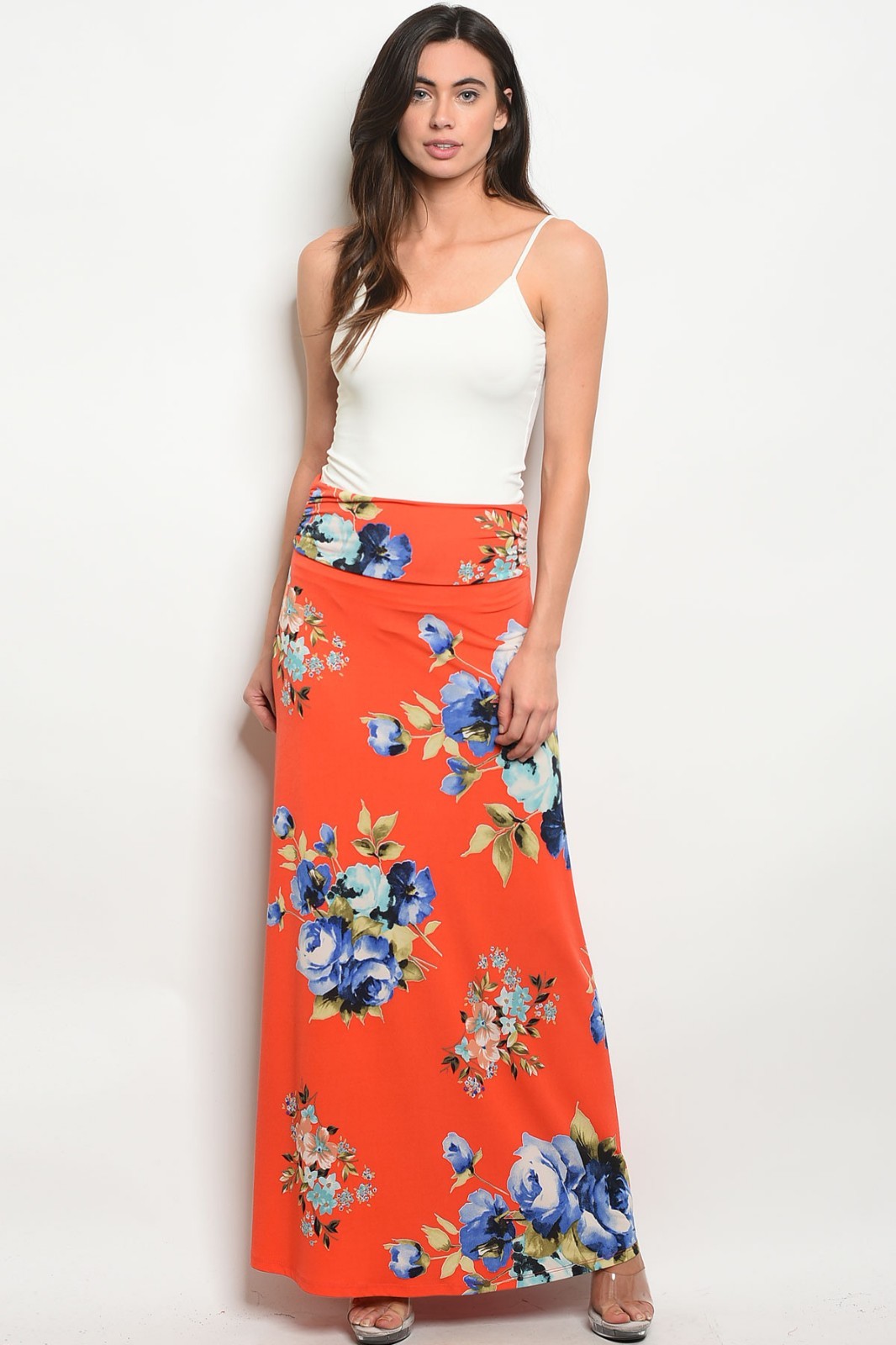 floral print maxi skirt