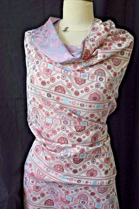 Kenzo.Sublime Brocart Jacquard Soie Polyest.Fleurs Pois.Rose Rouge Gris Bleu 1m