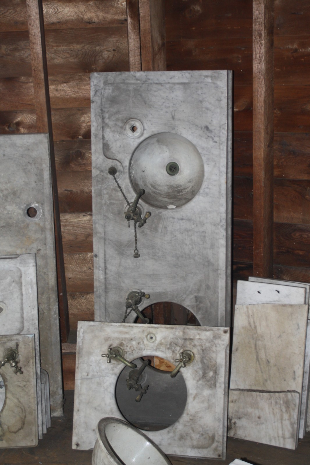Marble sink tops with bowls 1890's  The JL Motts.  Iron works New York.
