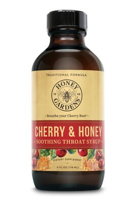 Honey Gardens Cherry & Honey успокаивающий сироп для горла 4 унции жидкости