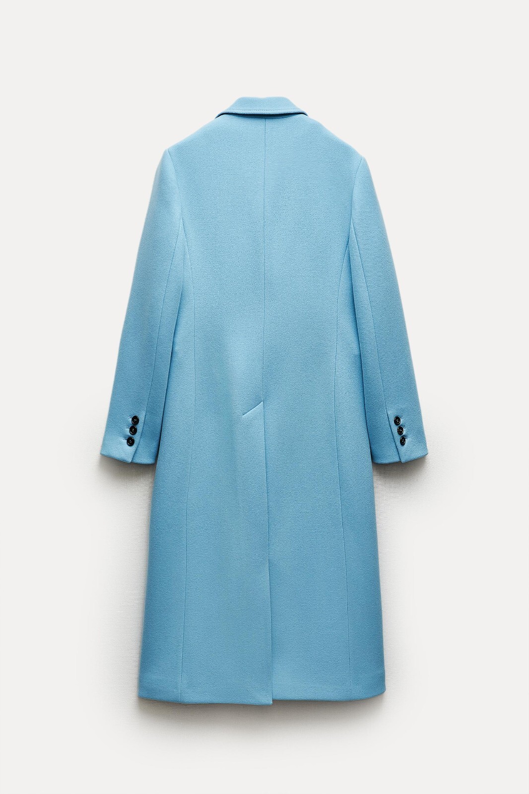 Pre-owned Zara Manteco Wool Blend Blue Coat Sold Out Size S