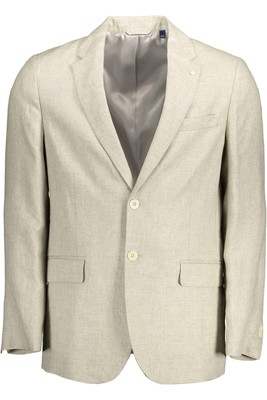 Pre-owned Gant Beige Linen Classic Jacket With Logo