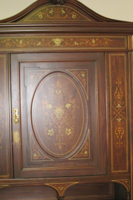 Antique English Inlaid Walnut Armoire