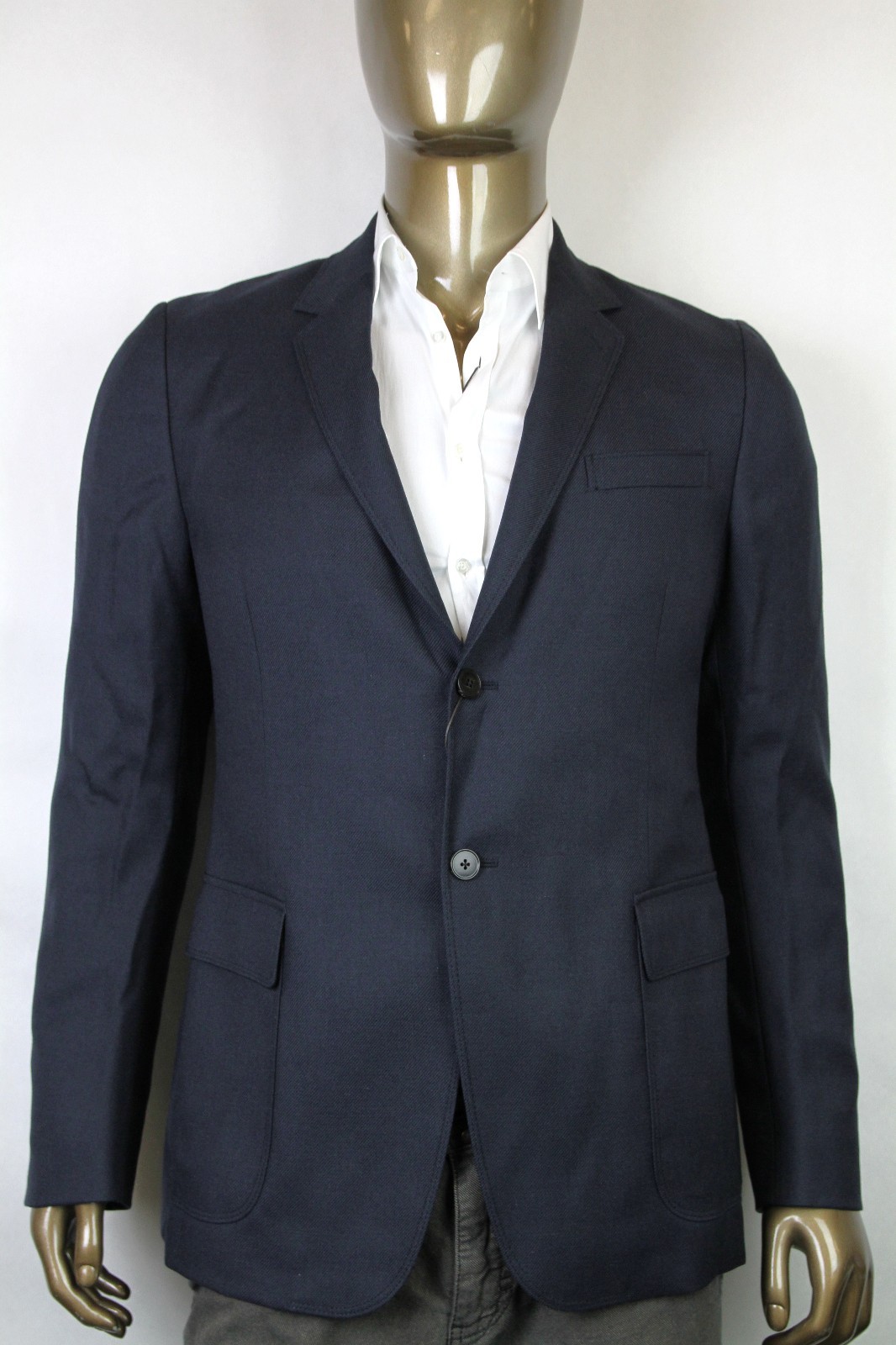 Pre-owned Gucci $1790  Mens Wool Mohair Blazer Jacket Quilted Lining Navy 337682 4240 In Blue