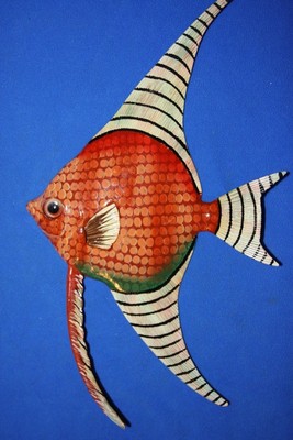 (2) Tropical Restaurant Wall Decor Realistic 3-D Coral Reef Fish, 12