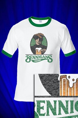 Bennigan's Tavern Beer 1980s Vintage RINGER Tee t-shirt FREE s&h USA