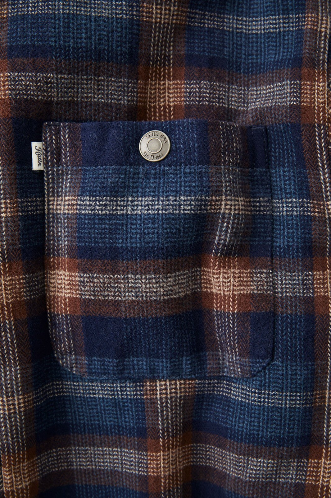 KATIN KATIN JACKE HEMD FLANELL KADER BLAU/ BEIGE/ MORO LINIERT ECOFUR JKHR10 HAROL