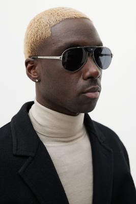 CARTIER CARTIER CT0034S-016 SILVER SILVER BLUE SUNGLASSES