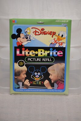VINTAGE DISNEY LITE BRITE PICTURE REFILL 12 IN PACK 10 UNUSED