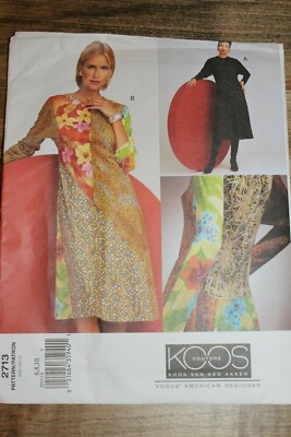 Vogue Pattern #2713 Koos Van Den Akker Couture Designer Size 6-8-10 Misses Dress