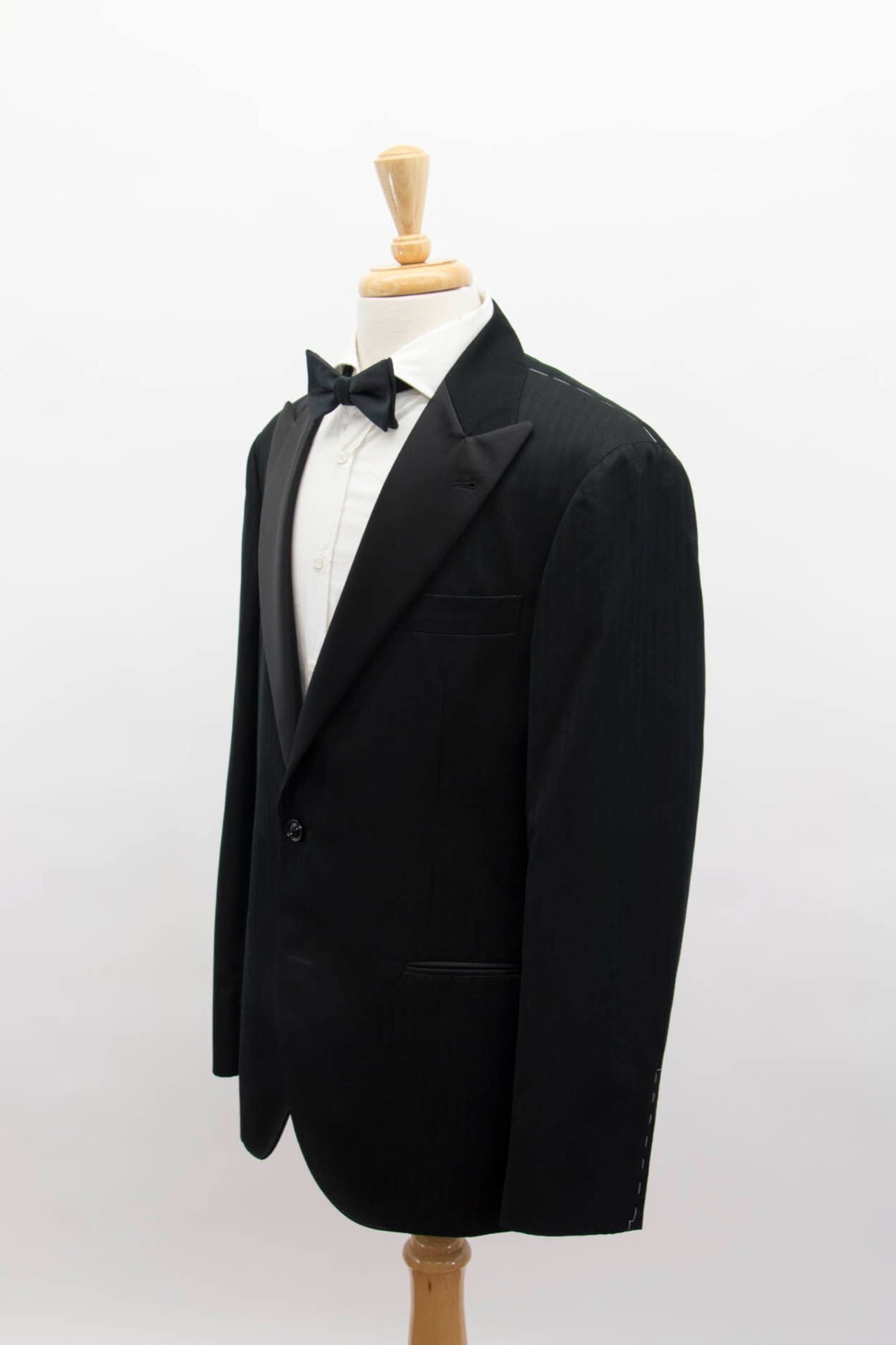 Pre-owned Brunello Cucinelli $5495  Men's Herringbone Formal Tuxedo Jacket A238 In Black