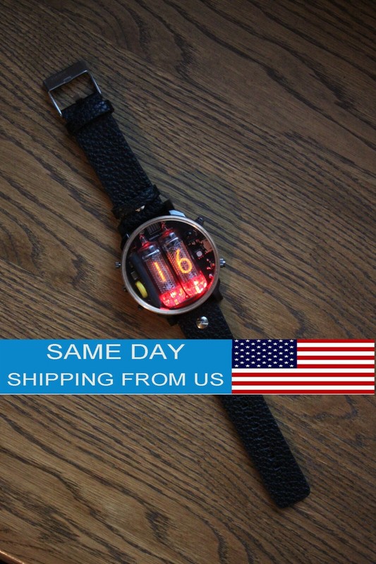NIXIE TUBE WRIST WATCH CLOCK BASED ON IN-16 ИН-16 |