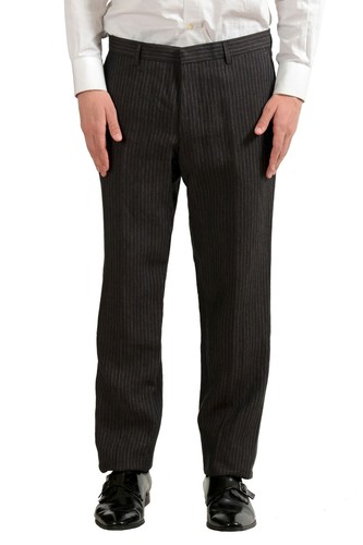 Pre-owned Hugo Boss "hedson/gander" Men's 100% Linen Striped Two Button Suit Us 40r It 50 In Multicolor