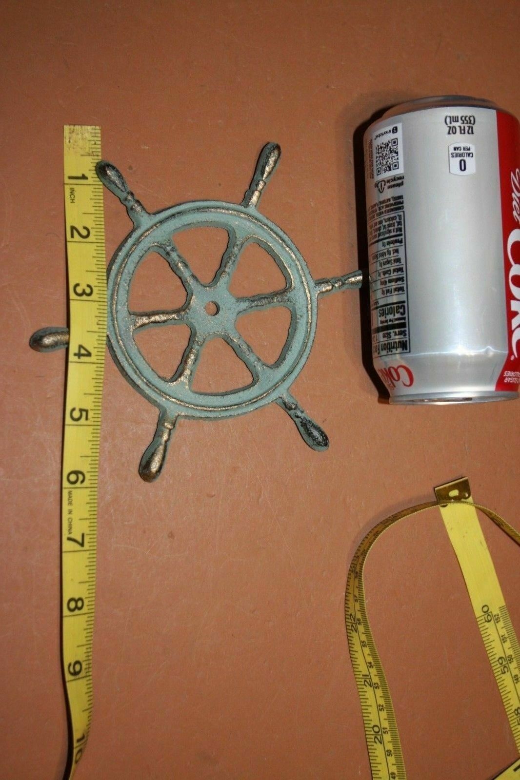 Sailboat Helm Wall Decor Plaques Christmas Gift Bronze Look Cast Iron, N-27