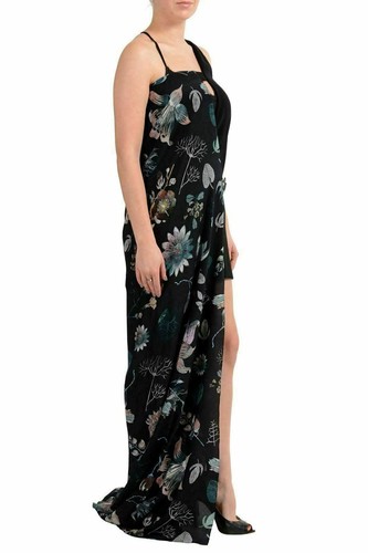 Pre-owned Versace Versus Women's Silk One Shoulder Printed Maxi Dress Us 6 It 42 In Multicolor