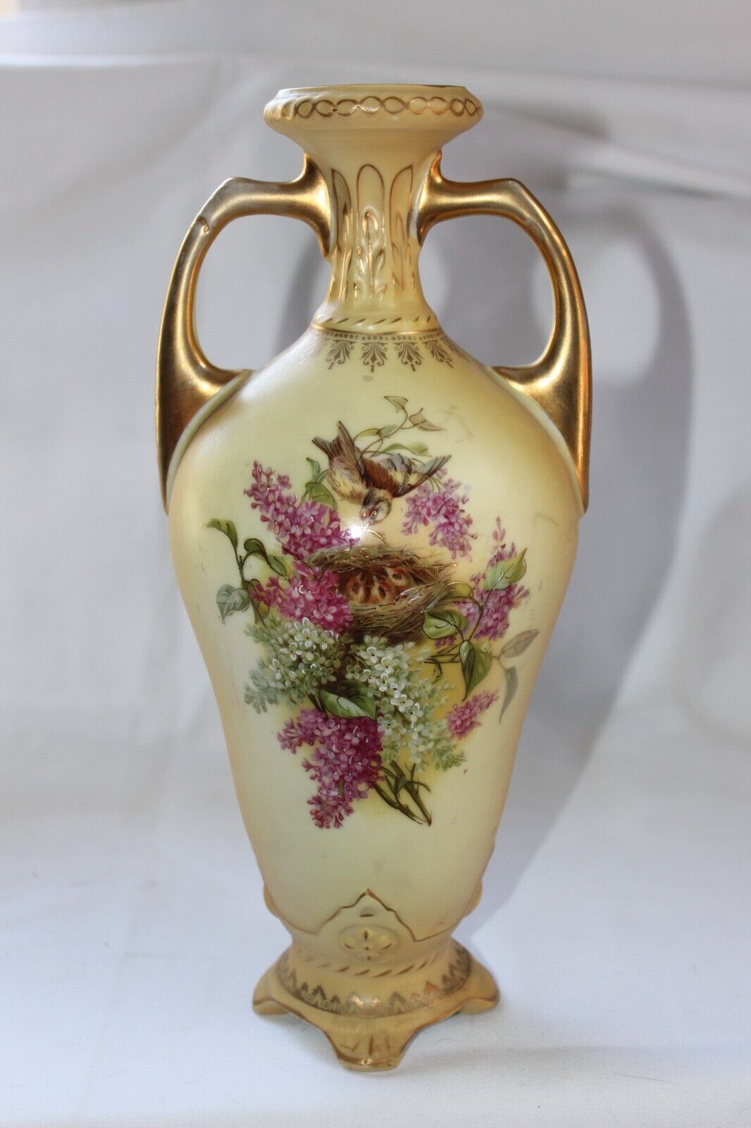 Royal Wettina Robert Hanke Austria Vase Lilacs & Birds Royal Wettina Robert Hanke Austria Vase Lilacs & Birds