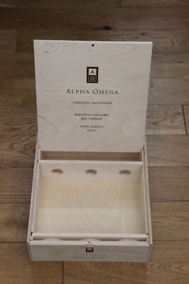 Alpha & Omega 3 Bottle Wine Box Crate Held 3 bottles 2022 Cabernet California