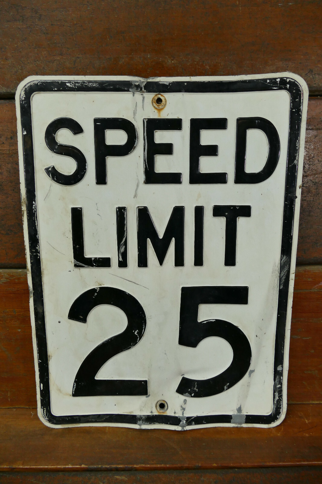 USA ジャンク　SPEED LIMIT25 Vintage Embossed Pressed Steel SPEED LIMIT 25 MPH Traffic
