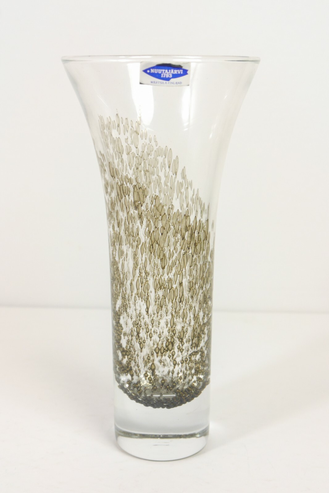 Björn Weckström Kanerva Heather MCM Fluted Art Glass Vase Nuutajärvi Finland LNC