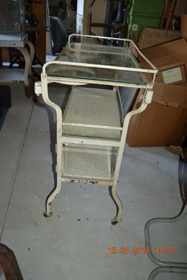 Antique Cast Iron Medical Doctor Glass Display Cabinet Show case