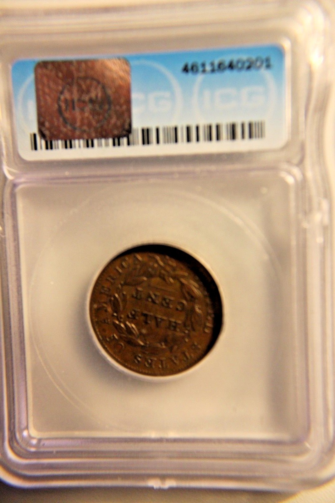 1833 Classic Head Half Cent, ICG AU-53