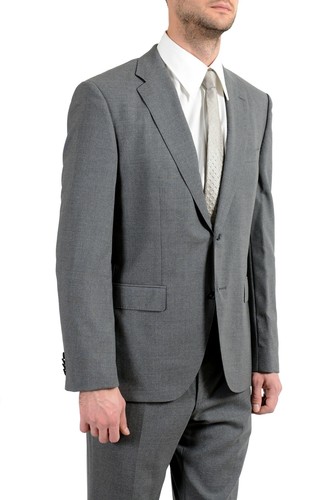Pre-owned Hugo Boss "jets4/lenon1" Men's 100% Wool Gray Two Button Suit