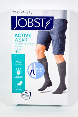 Jobst ACTIVE Medical Compression Knee Length Socks 15-20 mmHg EXTRA LARGE WHITE