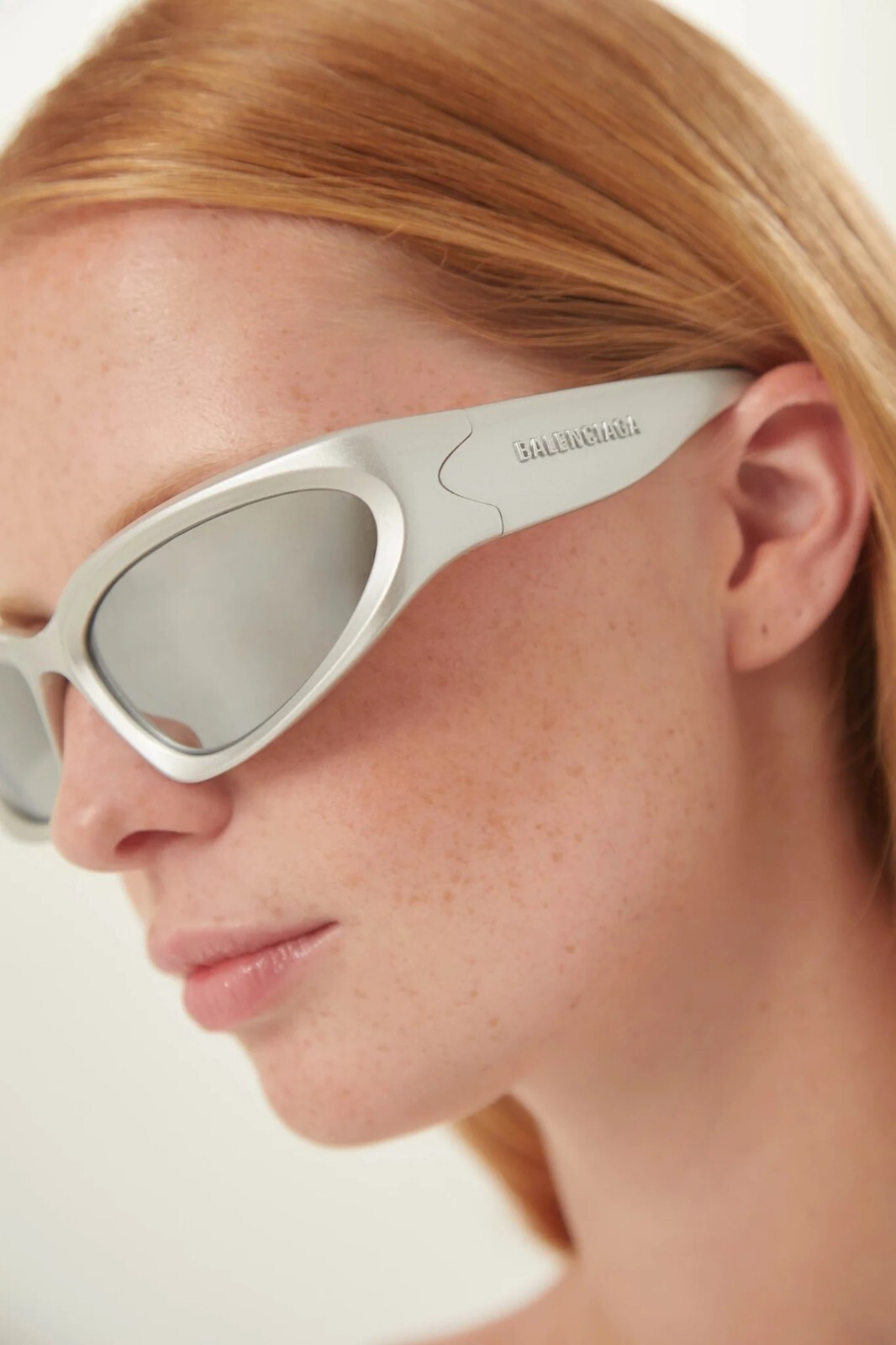 Pre-owned Balenciaga Bb0157s 004 Silver Grey Silver Wraparound Unisex Sunglasses