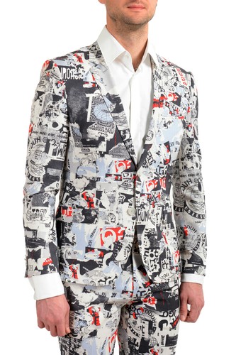 Pre-owned Hugo Boss Men's "arti/hesten182" Extra Slim Fit 100% Wool Two Button Suit In Multicolor