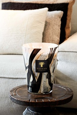 Pre-owned Baobab Collection - Candle Stones Marble - Leather - Tuberose - Berries - Max16