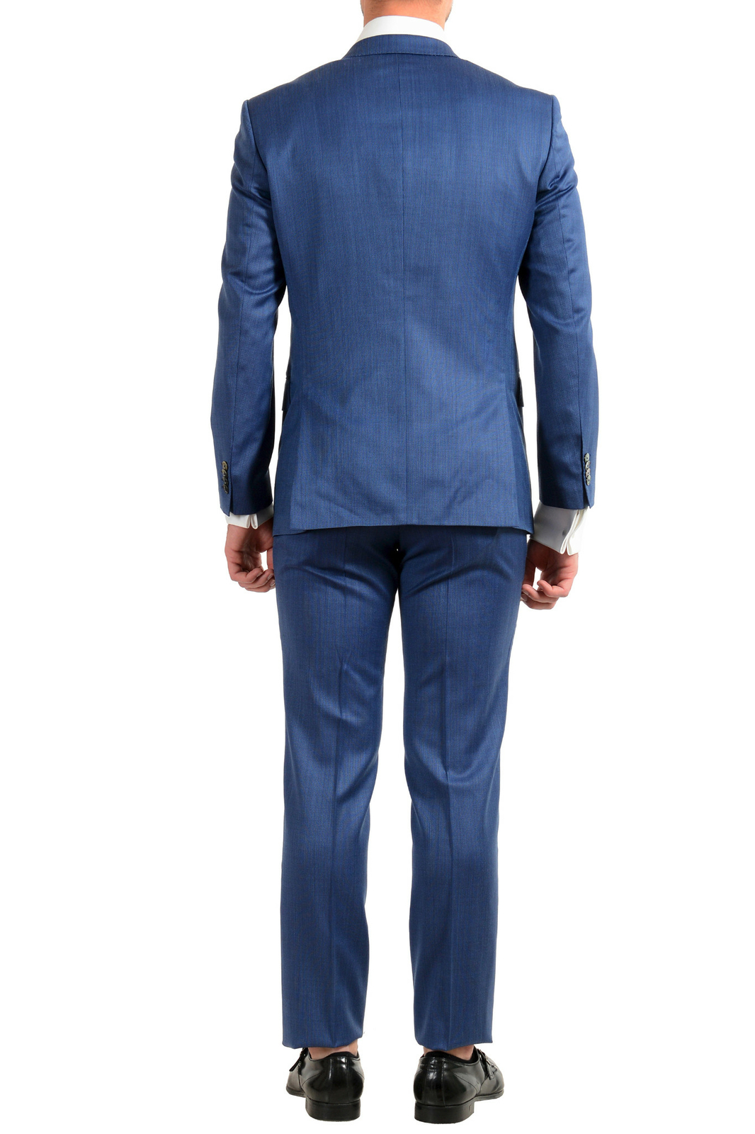 Pre-owned Hugo Boss Men's "hutson5/gander2" Slim Fit 100% Wool Blue Two Button Suit