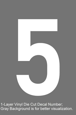 0-10 1''-5'' Your Size Vinyl Reflective Decal Sticker Numbers (White), Made in USA