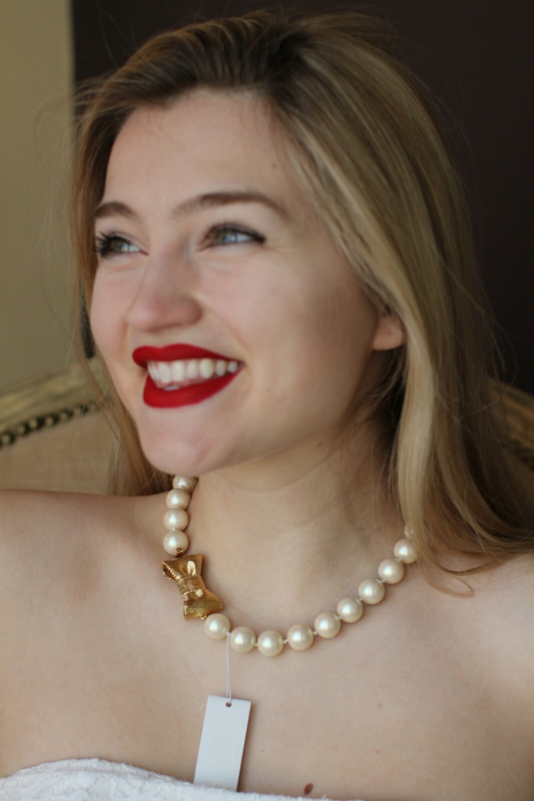 Kate Spade New York All Wrapped Up Pearl Necklace Gold 18