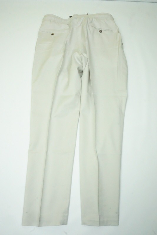 ISAIA ISAIA ICON ICO WOOL BLEND BEIGE DRAWSTRING MENS PANTS SZ 56R BRAND