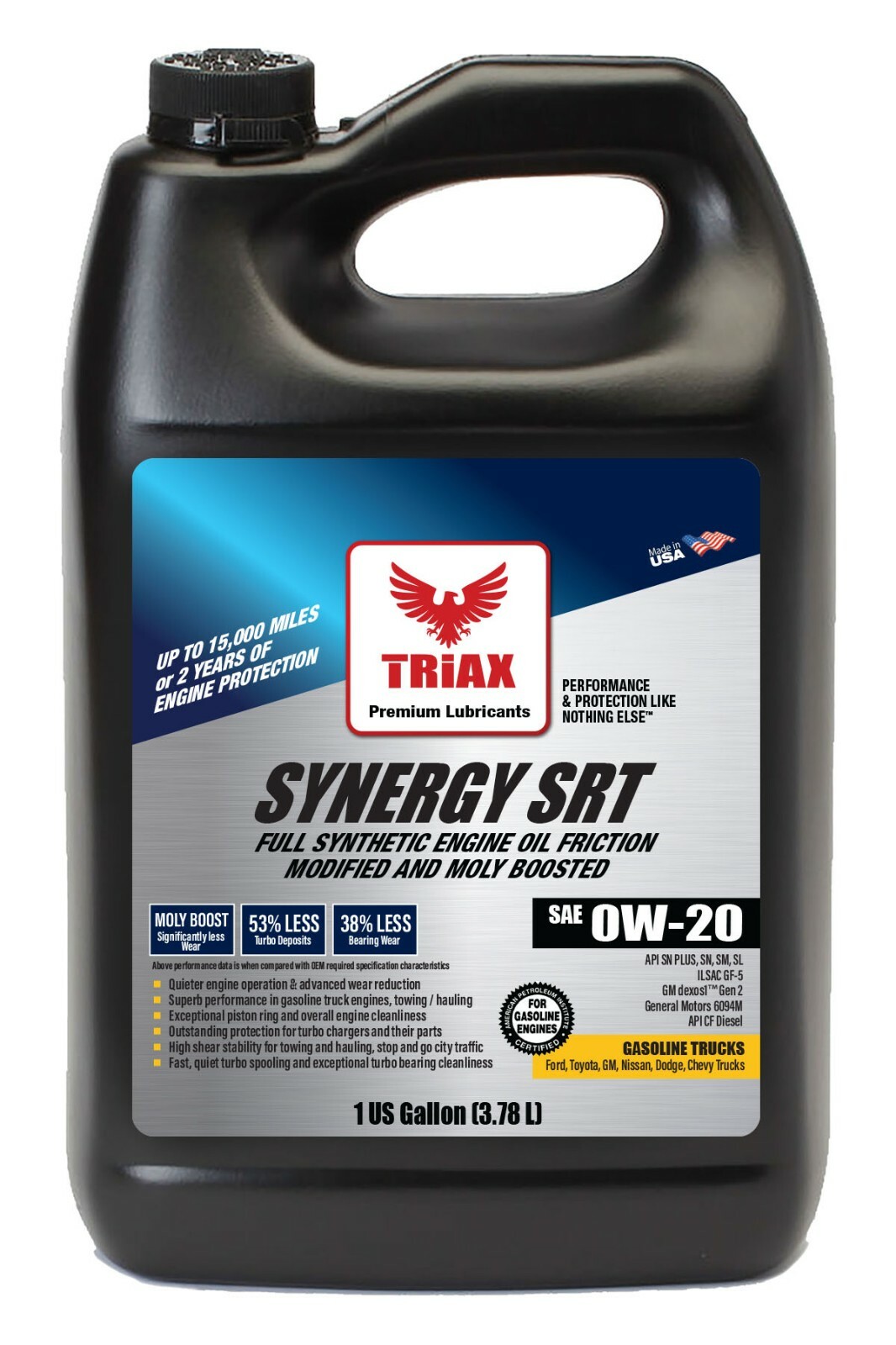 Triax Synergy Srt 0w20 Full Synthetic Dexos 1 With Moly/ Boron Boost