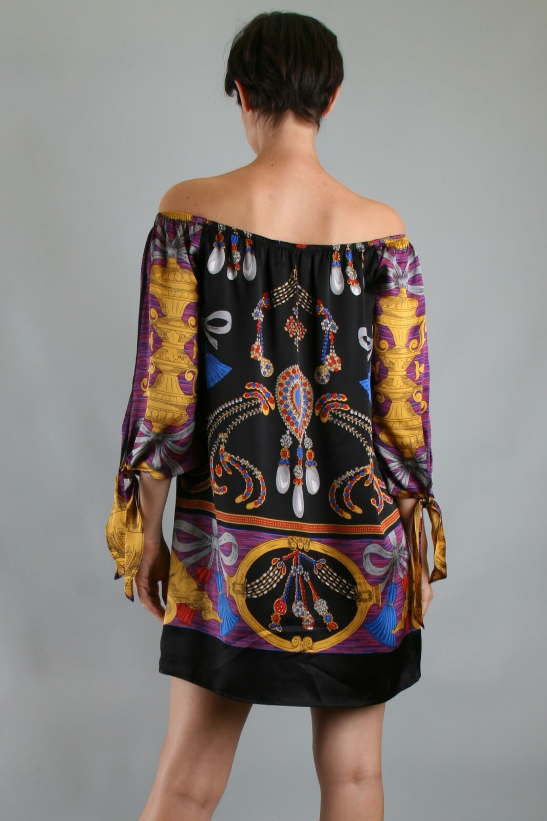 Pre-owned Voom By Joy Han : Women's Hemingway Off Shoulder Dress-d7767 In Multicolor